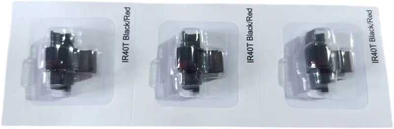 Bigger Compatible Calculator Ink Ribbon Replacement for IR-40T CP13 MP-12D PR42 Used with Casio HR-100TM HR-150TM HR-170RC, Sharp EL-1750V EL-1801V, Individually Sealed, Black/Red, 3 Pack - Image 1